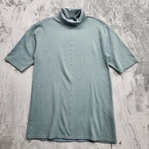 Zara Dress Womens L Green Gray Turtleneck Half Sleeve Oversized‎ Pullover Casual